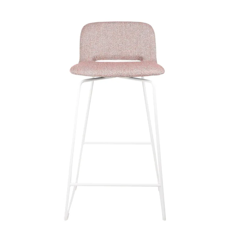 Pamp Mobitec ® Tabouret snack design en tissu avec dossier bas et pieds en métal