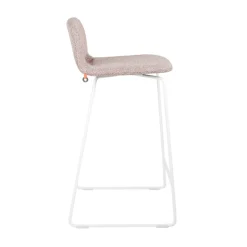 Pamp Mobitec ® Tabouret snack design en tissu avec dossier bas et pieds en métal