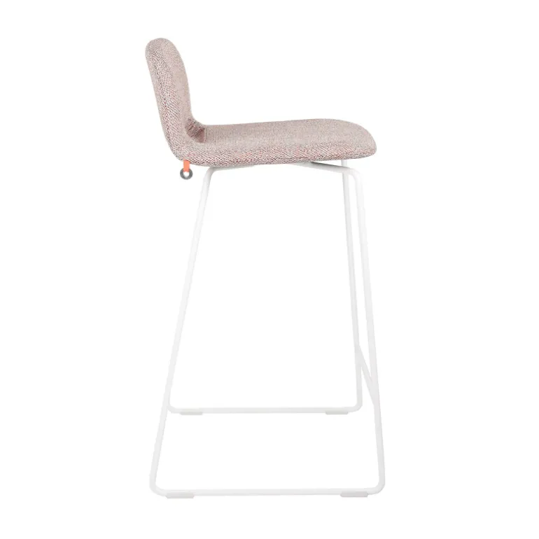 Pamp Mobitec ® Tabouret snack design en tissu avec dossier bas et pieds en métal