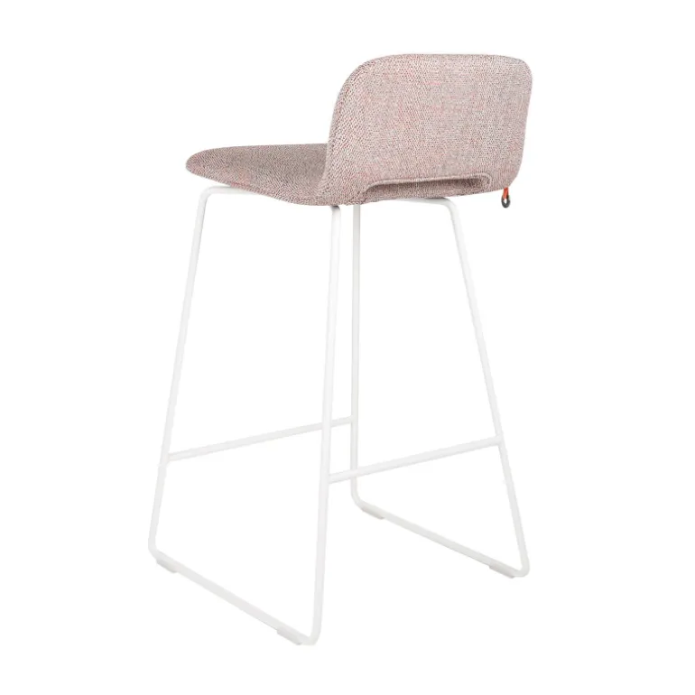 Pamp Mobitec ® Tabouret snack design en tissu avec dossier bas et pieds en métal