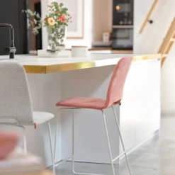 Pamp Mobitec ® Tabouret snack design en tissu avec pieds en métal