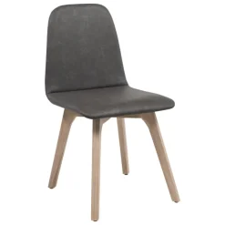 Pandora Chaise de salle à manger scandinave en synthétique et bois