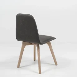 Pandora Chaise de salle à manger scandinave en synthétique et bois