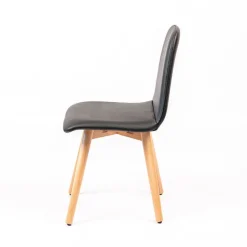 Pandora Chaise rembourrée avec pieds coniques en bois