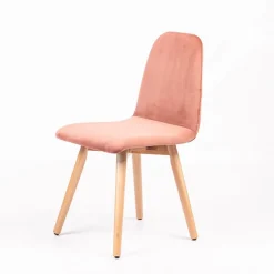 Pandora diamant Chaise scandinave en tissu dos matelassé pieds bois