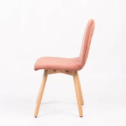 Pandora diamant Chaise scandinave en tissu dos matelassé pieds bois