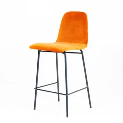 Pandora diamant Tabouret snack dos matelassé en tissu et pieds métal