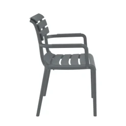 Paris Fauteuil de jardin empilable en polypropylène avec accoudoirs