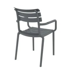Paris Fauteuil de jardin empilable en polypropylène avec accoudoirs
