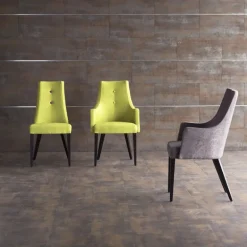 Park Bridge Fauteuil contemporain en tissu et pieds bois