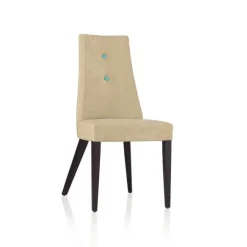 Park Chaise contemporaine en tissu et pieds bois