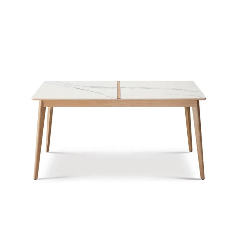 Paul Table à manger scandinave en bois et céramique