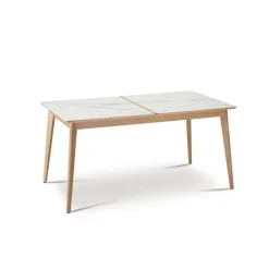 Paul Table à manger scandinave en bois et céramique