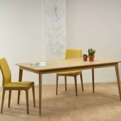 Paul Table extensible scandinave en boisavec liseré coloré