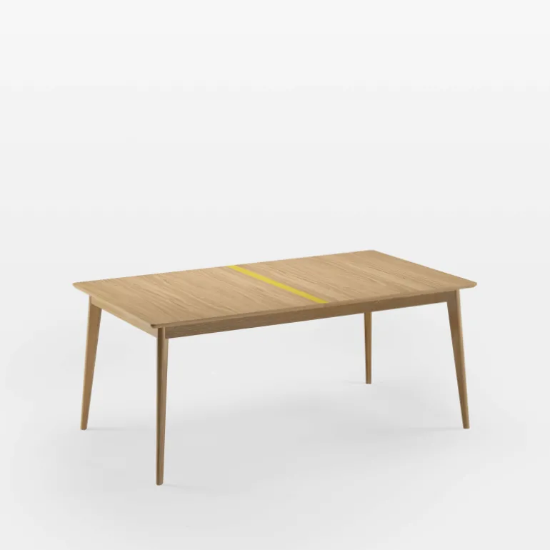Paul Table extensible scandinave en boisavec liseré coloré
