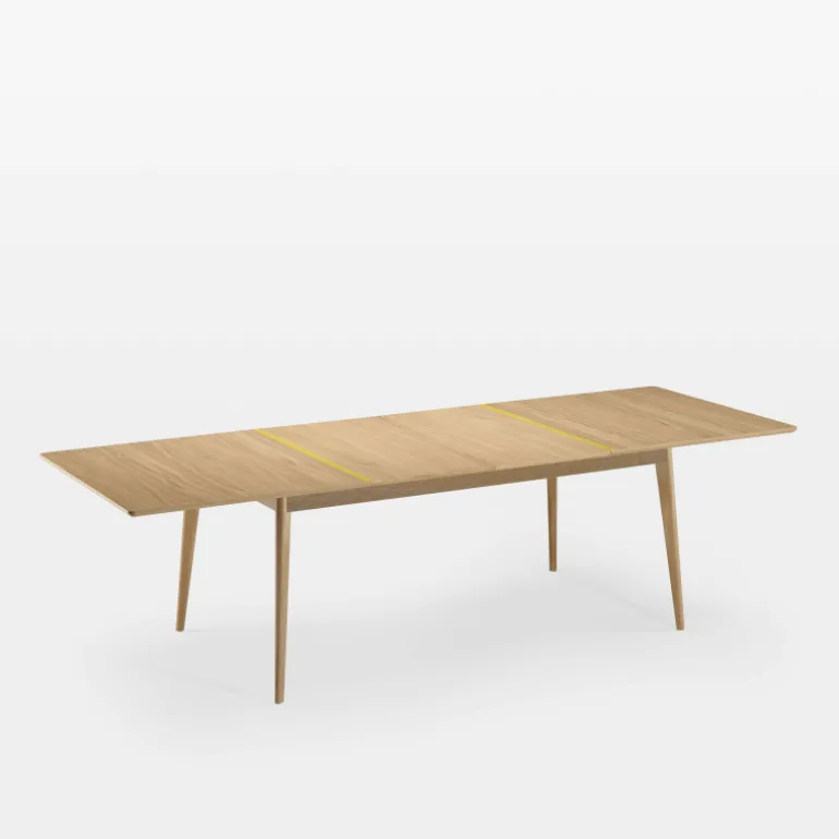 Paul Table extensible scandinave en boisavec liseré coloré