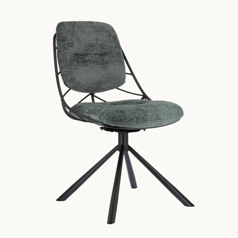 PaulineChaise design confortable pivotante en tissu