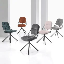 PaulineChaise design confortable pivotante en tissu