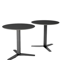 Peliccan Table ronde petit espace en verre et métal