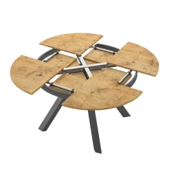 PetaloTable ronde design extensible avec pieds en métal