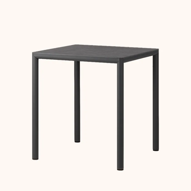 Piave Table de jardin carrée en stratifié avec pieds en aluminium