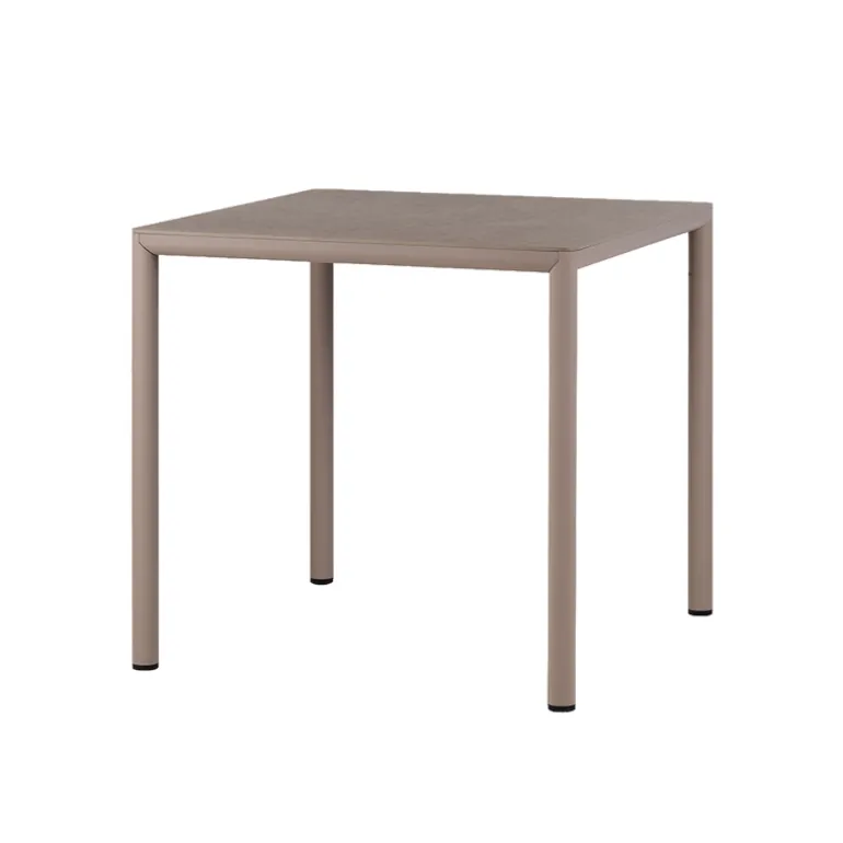 Piave Table de jardin carrée en stratifié avec pieds en aluminium