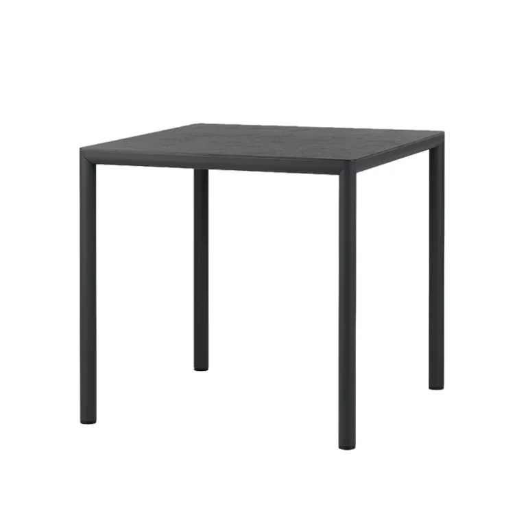 Piave Table de jardin carrée en stratifié avec pieds en aluminium