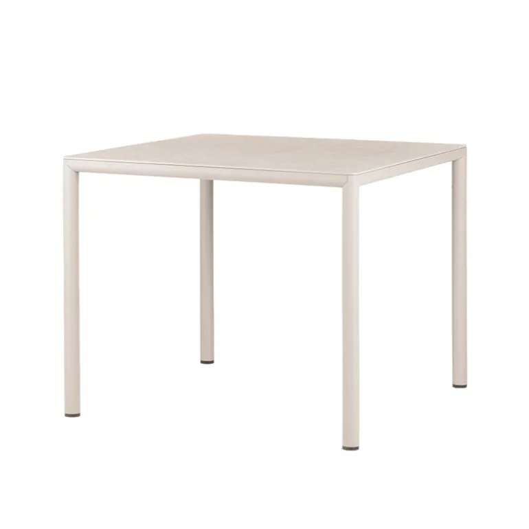 Piave Table de jardin carrée en stratifié avec pieds en aluminium