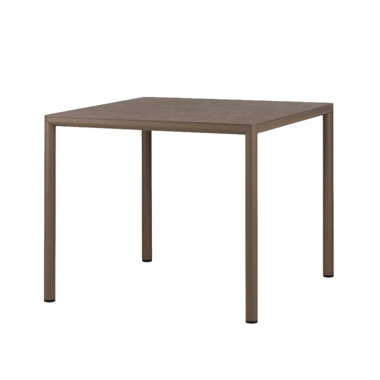 Piave Table de jardin carrée en stratifié avec pieds en aluminium
