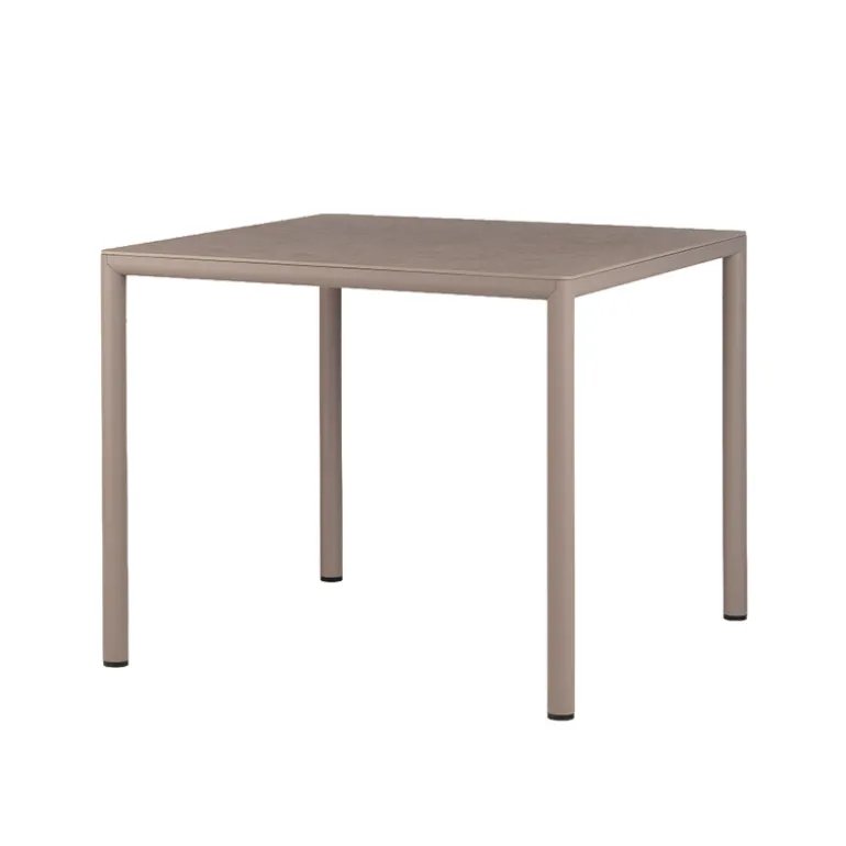 Piave Table de jardin carrée en stratifié avec pieds en aluminium