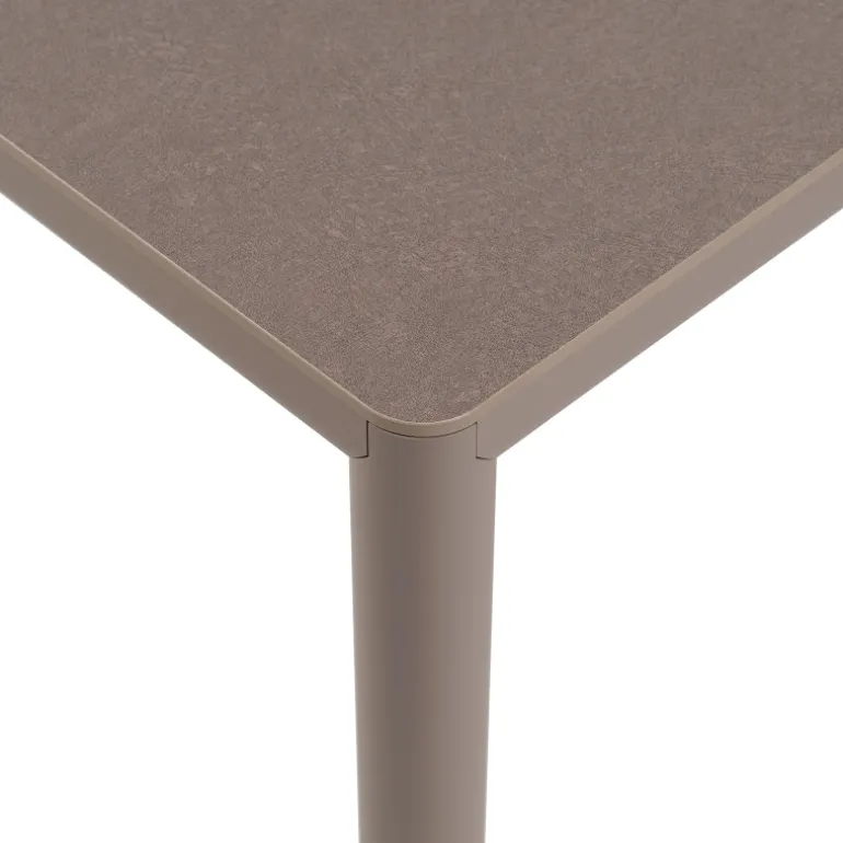 Piave Table de jardin carrée en stratifié avec pieds en aluminium