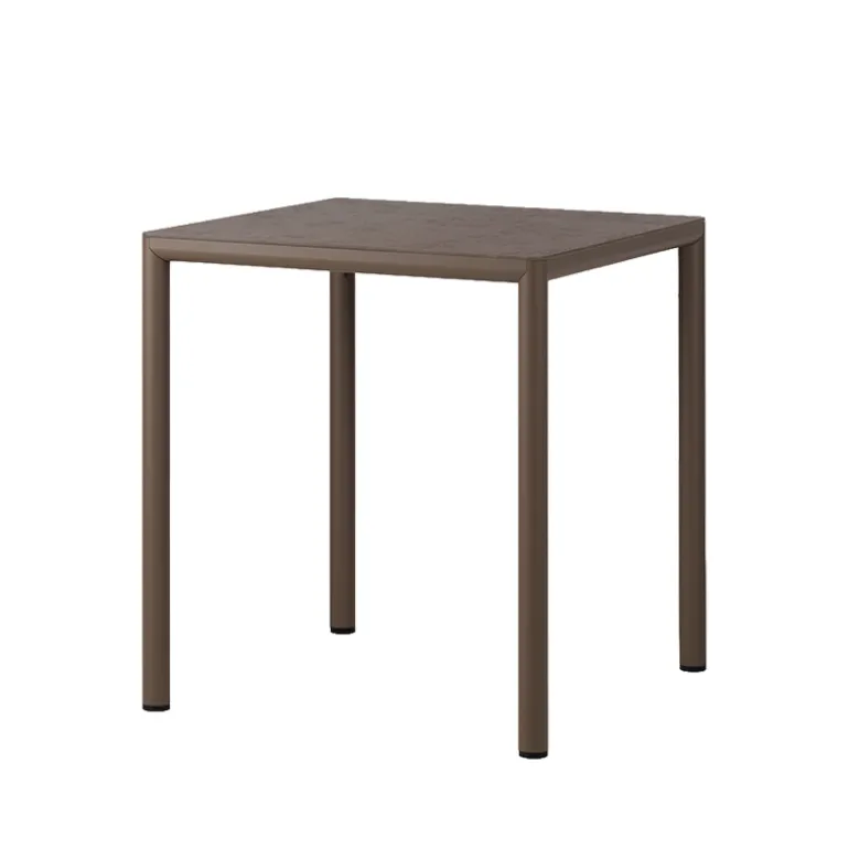 Piave Table de jardin carrée en stratifié avec pieds en aluminium