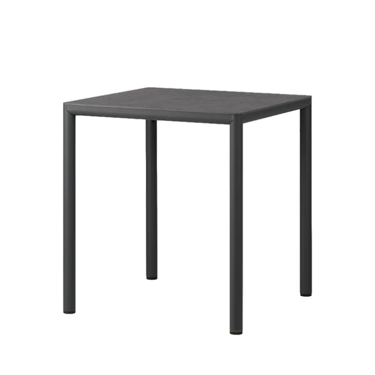 Piave Table de jardin carrée en stratifié avec pieds en aluminium