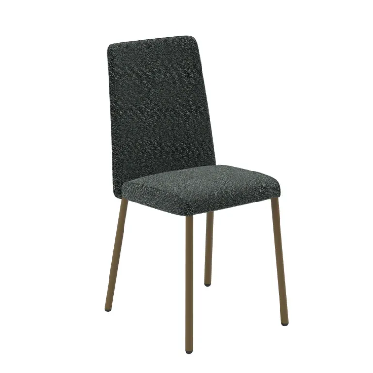 Pierrot Chaise de salle à manger confortable en tissu et pieds en métal