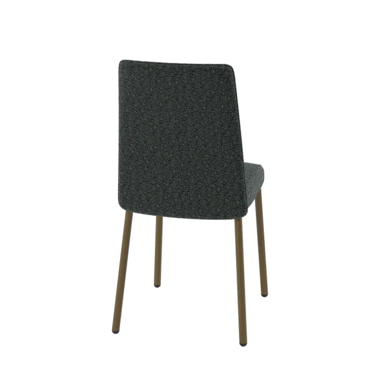 Pierrot Chaise de salle à manger confortable en tissu et pieds en métal