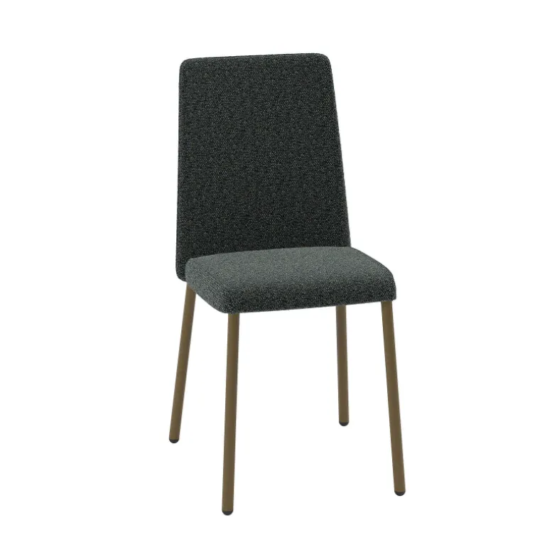 Pierrot Chaise de salle à manger confortable en tissu et pieds en métal