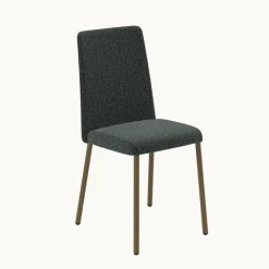 Pierrot Chaise de salle à manger confortable en tissu et pieds en métal