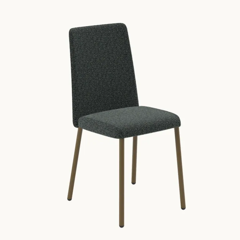 Pierrot Chaise de salle à manger confortable en tissu et pieds en métal