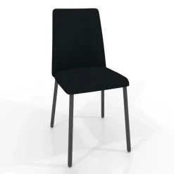 Pierrot Chaise intemporelle rembourrée en simili avec pieds en métal