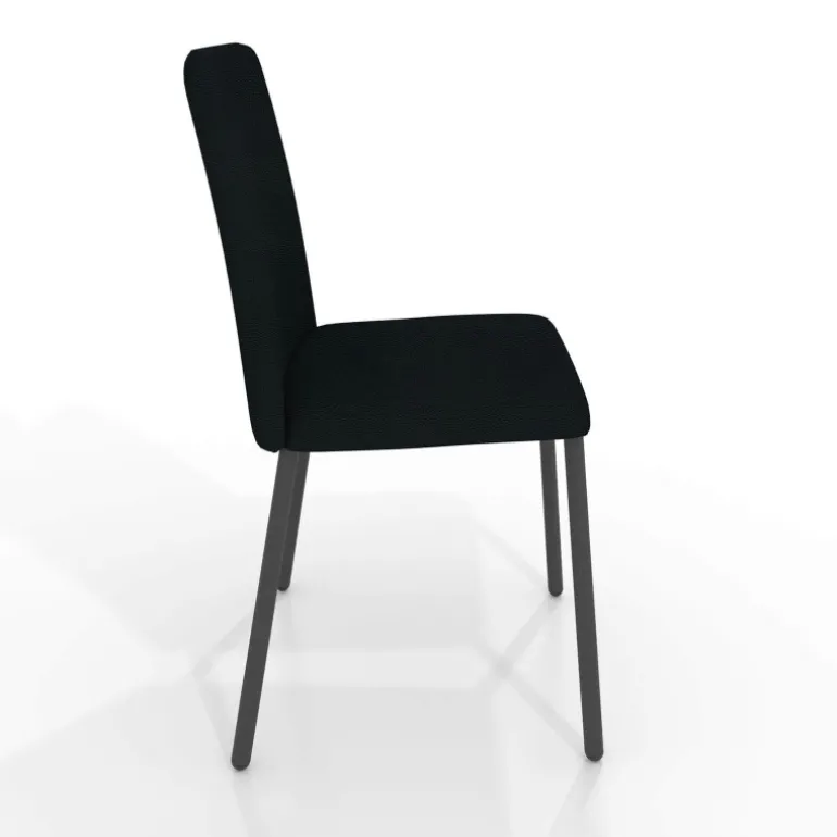 Pierrot Chaise intemporelle rembourrée en simili avec pieds en métal