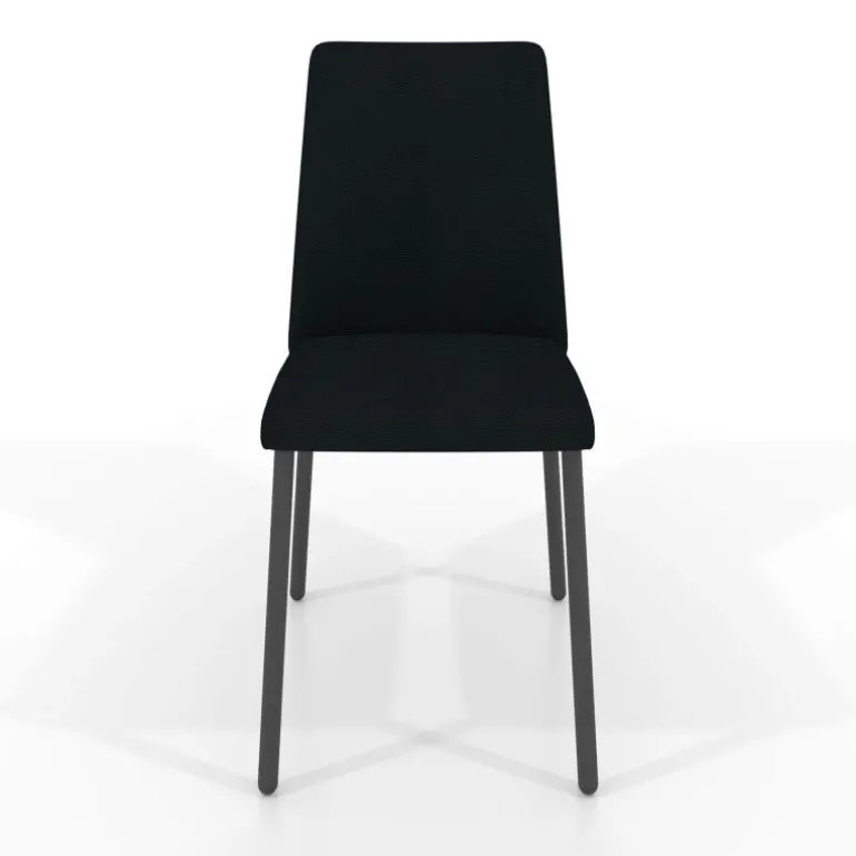 Pierrot Chaise intemporelle rembourrée en simili avec pieds en métal