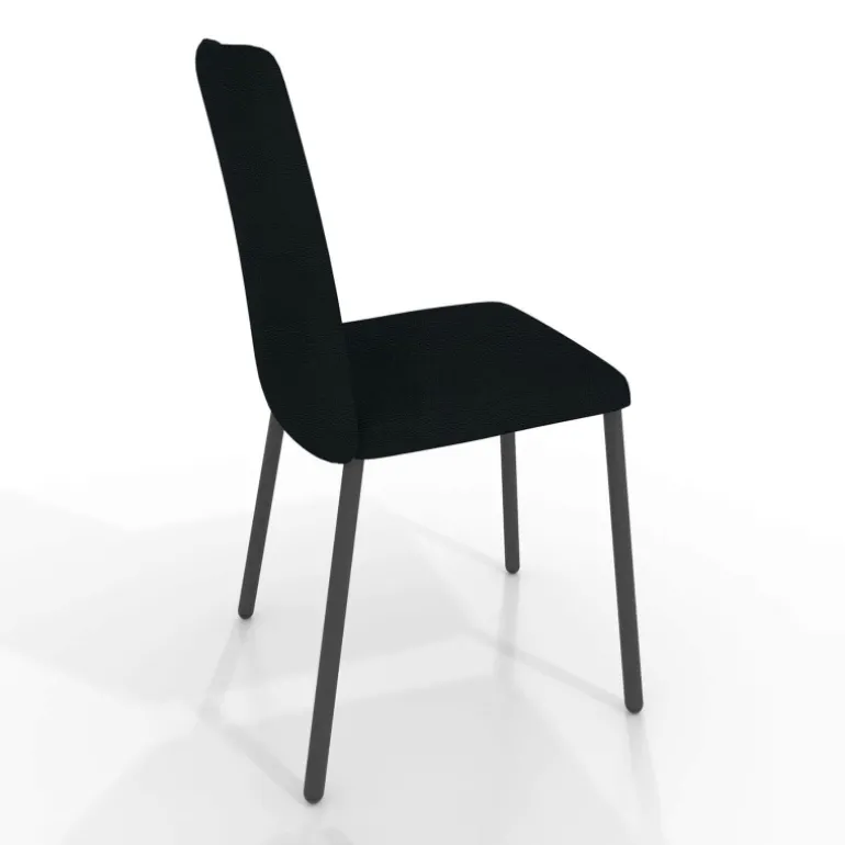 Pierrot Chaise intemporelle rembourrée en simili avec pieds en métal