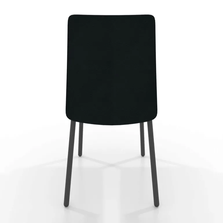 Pierrot Chaise intemporelle rembourrée en simili avec pieds en métal