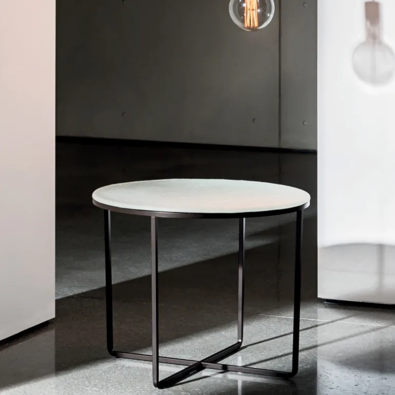 Piktor Sovet Table basse ronde en verre