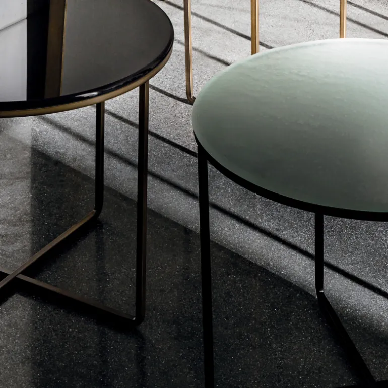 Piktor Sovet Table basse ronde en verre