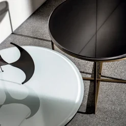 Piktor Sovet Table basse ronde en verre