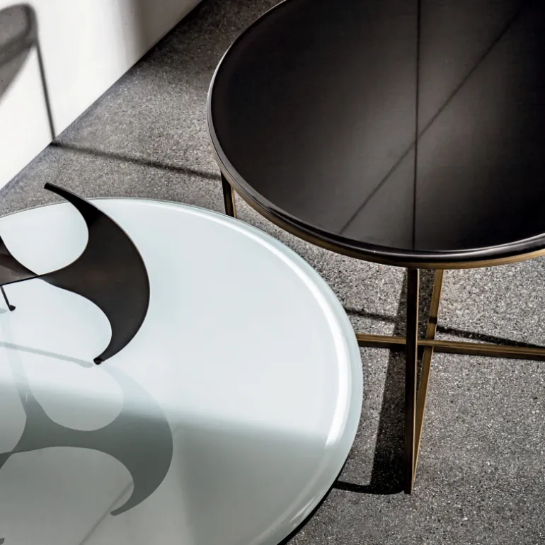 Piktor Sovet Table basse ronde en verre