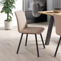 Pisa Chaise de salle à manger moderne en métal et simili