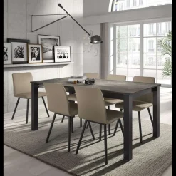 Pisa Chaise de salle à manger moderne en métal et simili