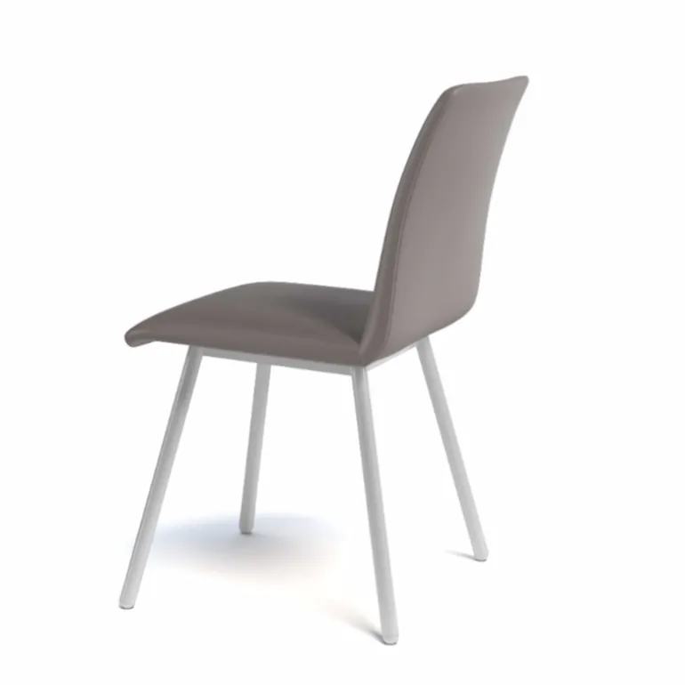 Pisa Chaise de salle à manger moderne en métal et simili